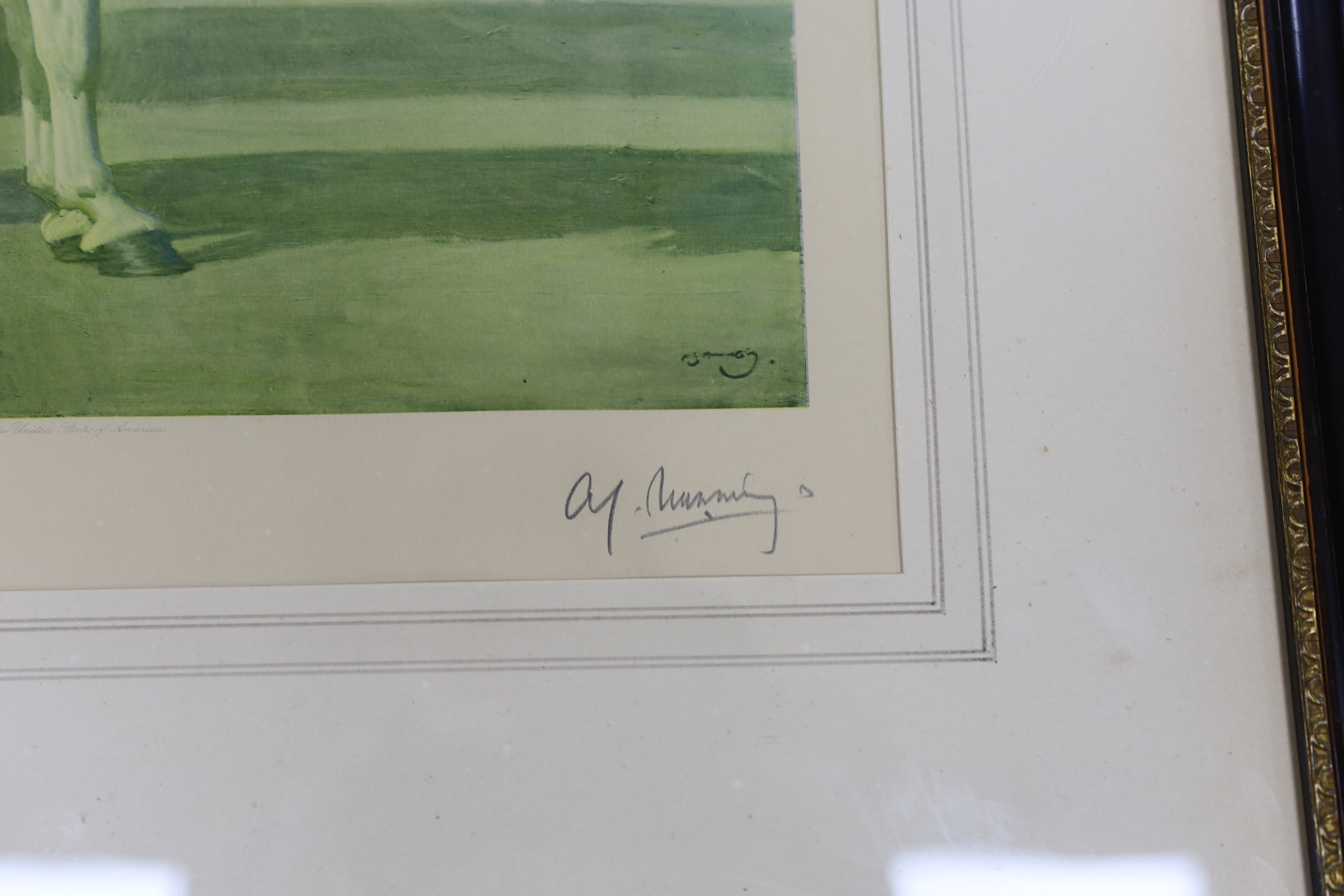 Sir Alfred James Munnings P.R.A., R.W.S. (British, 1878-1959), limited edition print, ‘The Drummer’’ - The Life Guards Drum Major on horseback, signed in pencil lower right, published by Frost and Reed, 1929, 49 x 43cm
